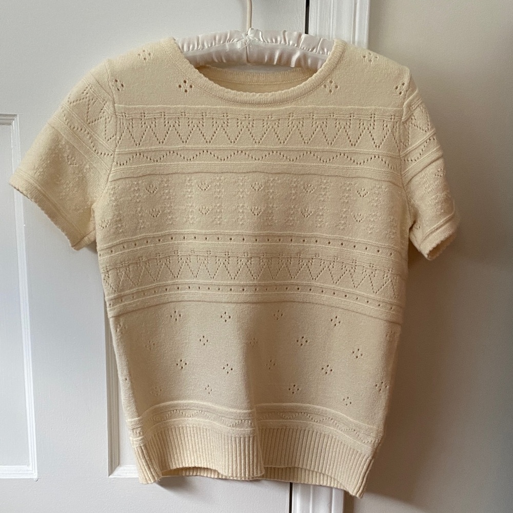 Elegant Cream Crew Neck Sweater